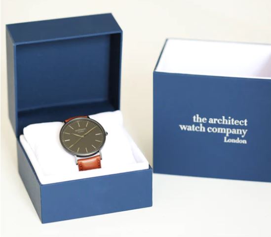 Personalised Minimalist Watch + Walnut Strap