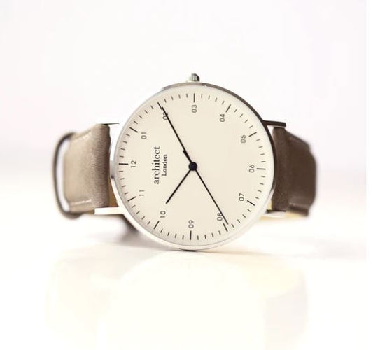 Modern Font Engraving - Men's Architect Zephyr + Urban Grey Strap