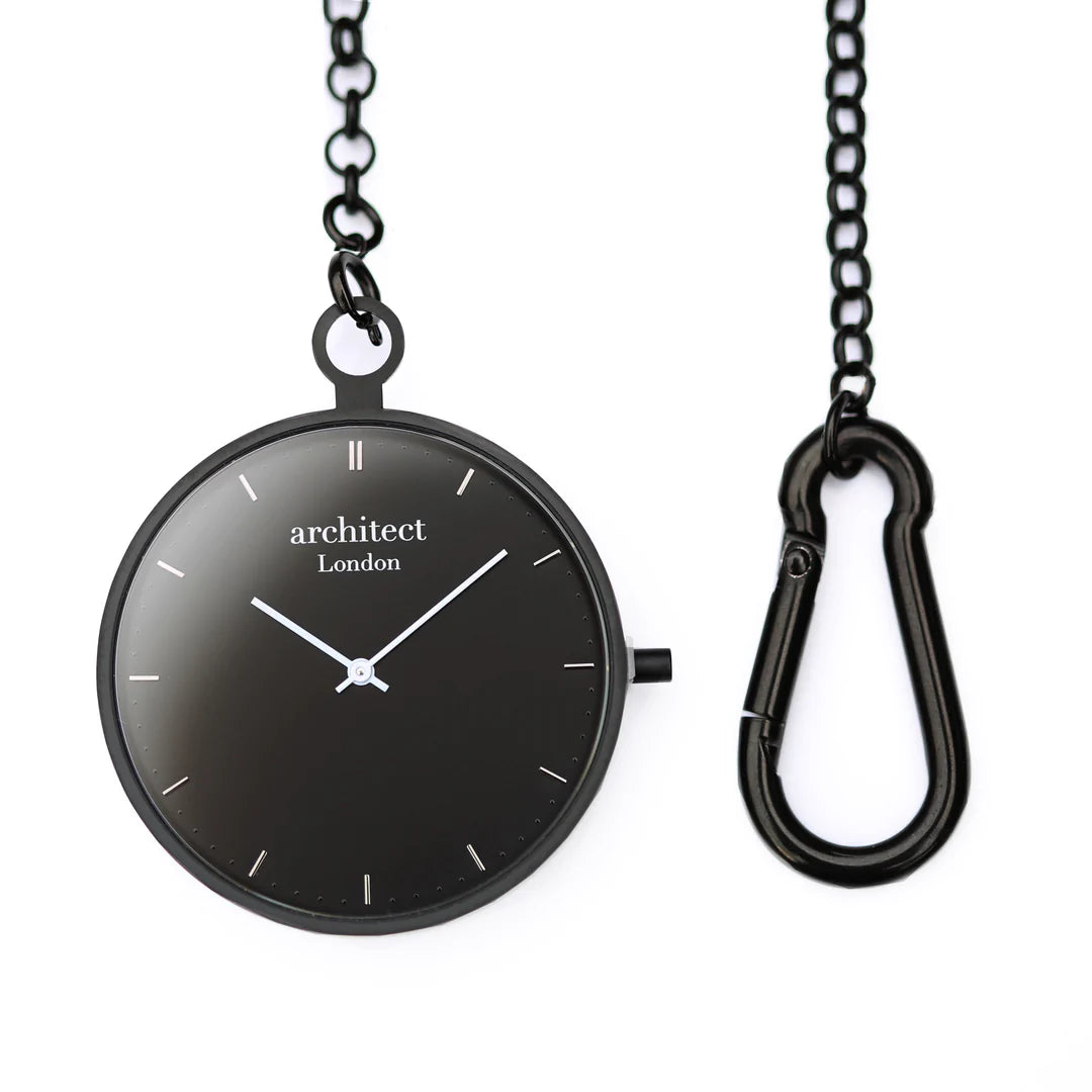 Engraved Modern Pocket Watch Sapphire Glass